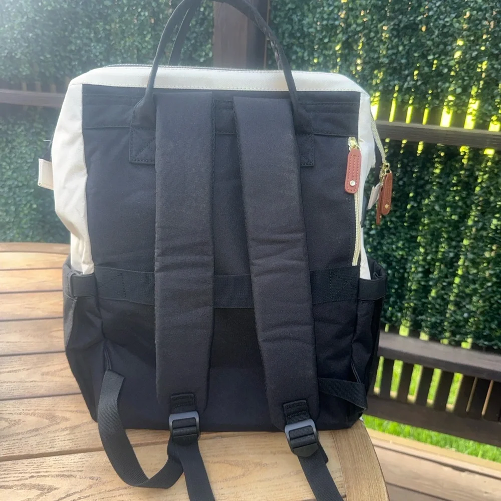 Lovevook cream and black laptop backpack /Diaper backpack/Travel backpack USB